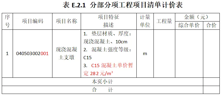 市政分部分项